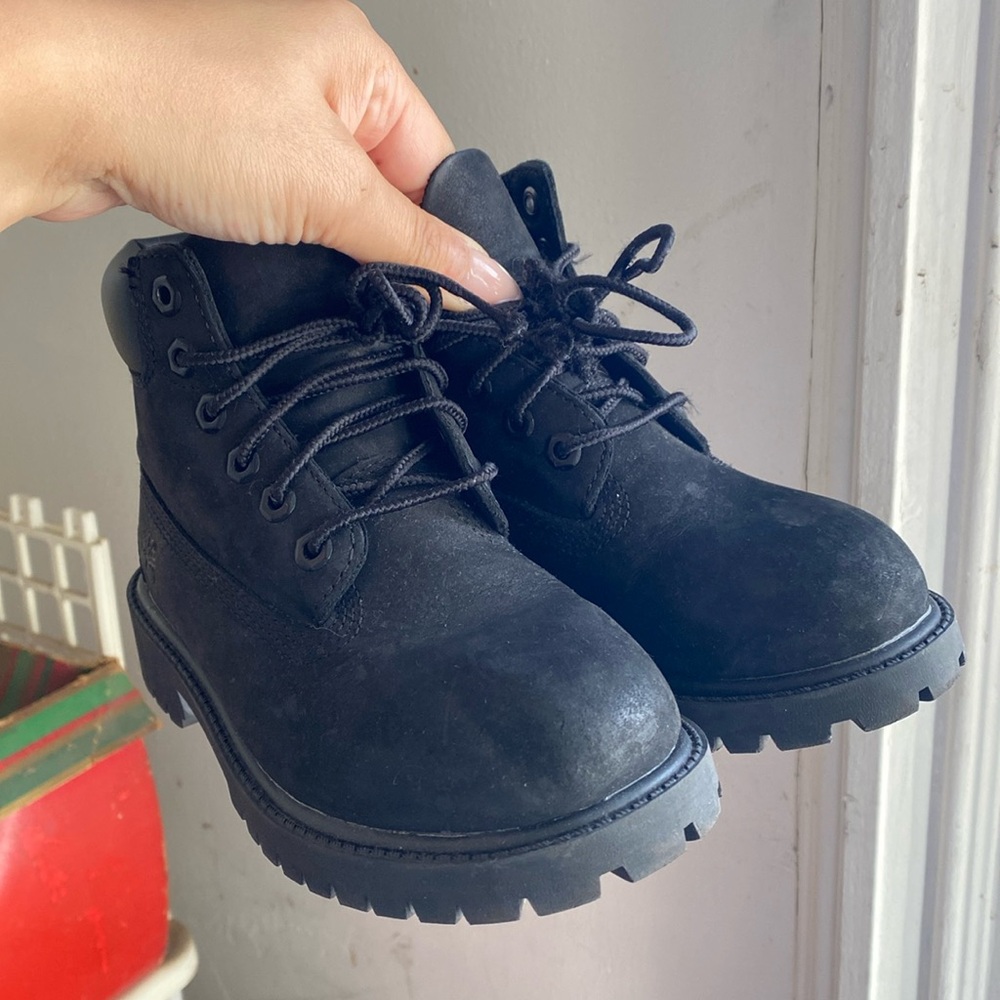 Black construction boots